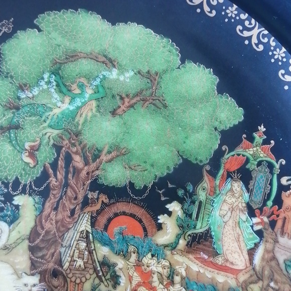 USSR 1989 Palekh Vintage Collector's Plate Russian Legends Series (#4) Wall Art - Picture 4 of 13